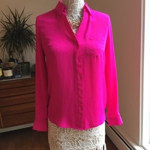 Hot pink blouse!